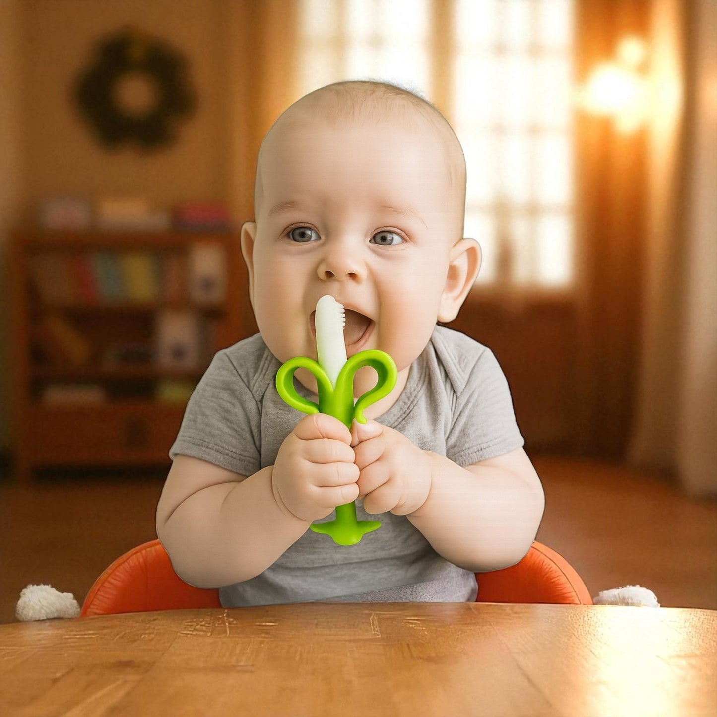 Anneau de Dentition - BananaChewBrush™ - Vert - Bbcadeaux