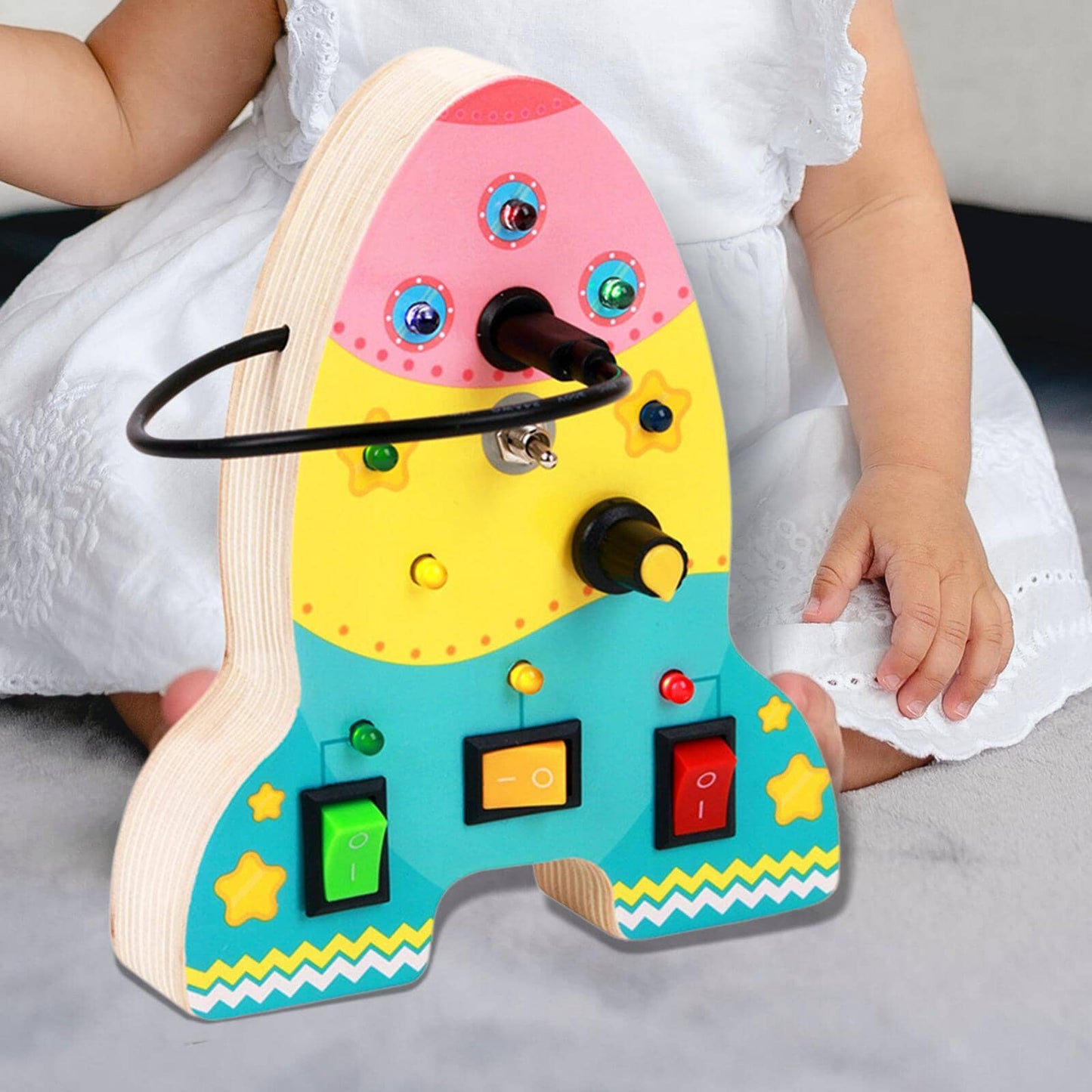 Tableau Montessori - BusyBoardCircuit™ - Fusée - Bbcadeaux