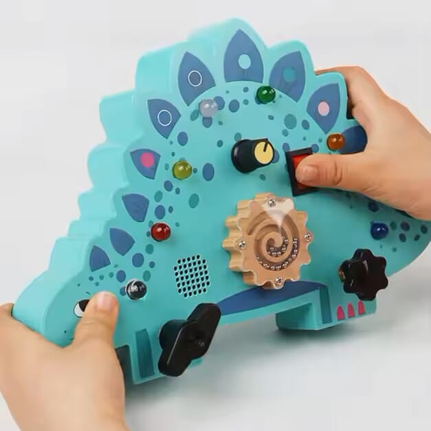 Tableau Montessori - BusyBoardCircuit™ - Stégosaure - Bbcadeaux