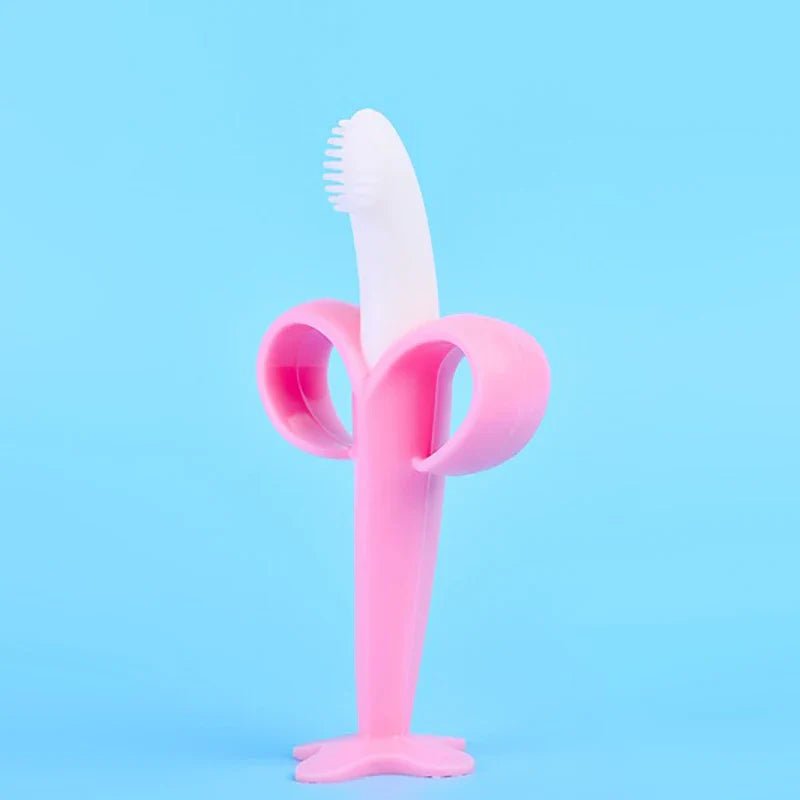 Anneau de Dentition - BananaChewBrush™ - Rose - Bbcadeaux