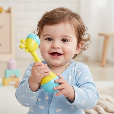 Hochet bébé sensoriel coloré | Éveil Educatif - Bbcadeaux