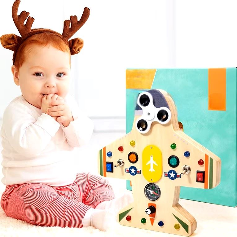 Tableau Montessori - BusyBoardCircuit™ - Aéronef - Bbcadeaux