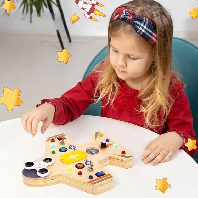 Tableau Montessori - BusyBoardCircuit™ - Aéronef - Bbcadeaux