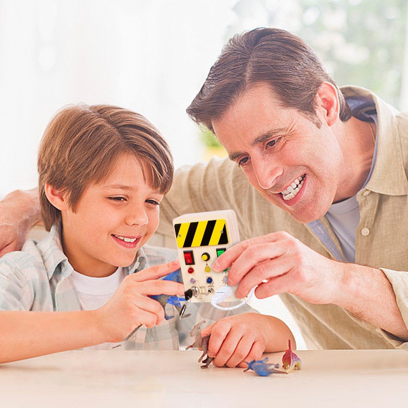 Tableau Montessori - BusyBoardCircuit™ - Déverrouillage de lumière - Bbcadeaux