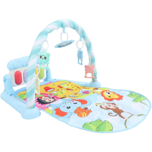 Tapis d’Éveil - KiddoMat™ - Paradis Animalier Bleu - Bbcadeaux
