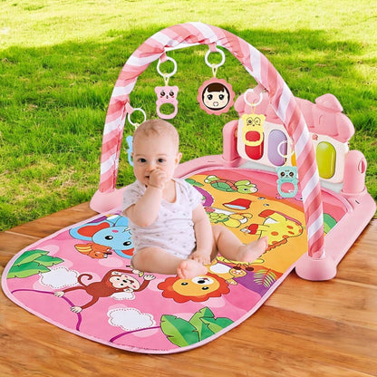 Tapis d’Éveil - KiddoMat™ - Paradis Animalier Rose - Bbcadeaux