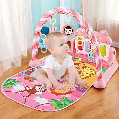 Tapis d’Éveil - KiddoMat™ - Paradis Animalier Rose - Bbcadeaux